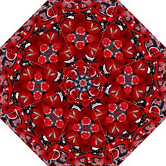 Mid Century Retro Floral 1970s 1960s Pattern 105 Hook Handle Umbrellas (medium) by violetheavensky