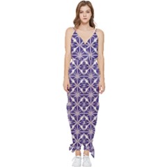 Royal Fractal Pattern 4 Sleeveless Tie Ankle Chiffon Jumpsuit by violetheavensky
