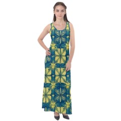 Royal Fractal Pattern 2 Sleeveless Velour Maxi Dress by violetheavensky