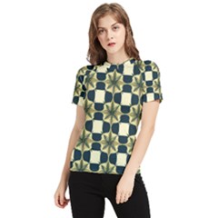 Royal Fractal Pattern Women s Short Sleeve Rash Guard by violetheavensky
