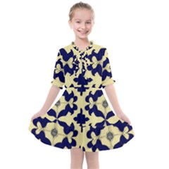 Royal Fractal Pattern 3 Kids  All Frills Chiffon Dress by violetheavensky