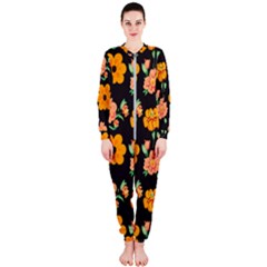 Retro 40s 50s Flowers Pattern Halloween 3 Onepiece Jumpsuit (ladies) by violetheavensky