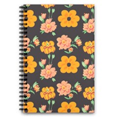 Retro 40s 50s Flowers Pattern Halloween 3 Notebooks by violetheavensky