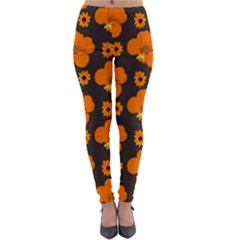 Retro 40s 50s Flowers Pattern Halloween 2 Lightweight Velour Leggings by violetheavensky
