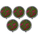 Mid Century Retro Floral 1970s 1960s Pattern 88 Mini Round Pill Box (Pack of 5) View1