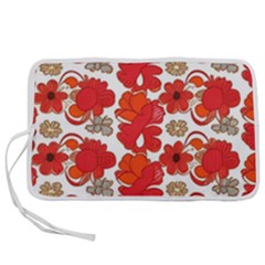 Mid Century Retro Floral 1970s 1960s Pattern 91 Pen Storage Case (s) by violetheavensky