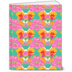 Retro 40s 50s Mexico Flowers Pattern 7  X 9  Softcover Notebook by violetheavensky