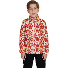 Mid Century Retro Floral 1970s 1960s Pattern 92 Kids  High Neck Windbreaker by violetheavensky