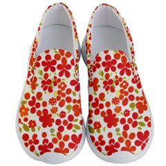 Mid Century Retro Floral 1970s 1960s Pattern 92 Men s Lightweight Slip Ons by violetheavensky