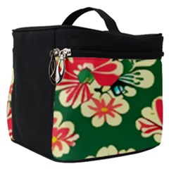Retro 40s 50s Mexico Flowers Pattern 2 Make Up Travel Bag (small) by violetheavensky