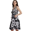 Mid Century Retro Floral 1970s 1960s Pattern 87 Mid Century Retro Floral 1970s 1960s Pattern 86 Sleeveless V-Neck Skater Dress with Pockets View2