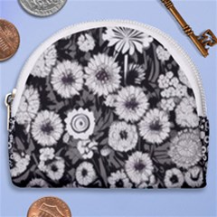 Mid Century Retro Floral 1970s 1960s Pattern 87 Mid Century Retro Floral 1970s 1960s Pattern 86 Horseshoe Style Canvas Pouch by violetheavensky