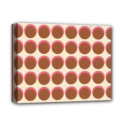 Retro 40s 50s Cupcake Pattern Deluxe Canvas 14  X 11  (stretched) by violetheavensky