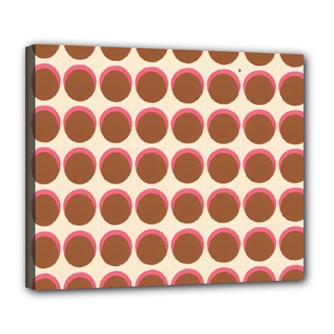 Retro 40s 50s Cupcake Pattern Deluxe Canvas 24  X 20  (stretched) by violetheavensky