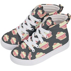 Retro 40s 50s Cupcake Pattern 4 Kids  Hi-top Skate Sneakers by violetheavensky
