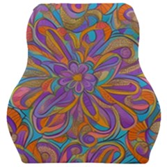 Mid Century Retro Floral 1970s 1960s Pattern 75 Car Seat Velour Cushion  by violetheavensky