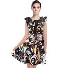 Jesus Christ Modern Halftone Pattern Tie Up Tunic Dress by snek