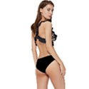 Jesus Christ Modern Halftone pattern Low Cut Ruffle Edge Bikini Top View3
