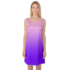 Cotton Candy Pink To Indigo Violet Linear Gradient Sleeveless Satin Nightdress by GradientsOmbre