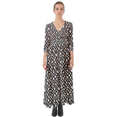 Black White Snake Pattern Button Up Boho Maxi Dress by DinkovaArt