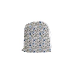 Grey Roses Drawstring Pouch (xs) by DinkovaArt