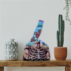 Grateful Dead Hippie Peace Roses Rock Music Legend Japanese Wrist Knot Bag by Tsamara