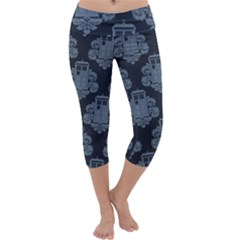 Dr Who Tardis Pattern Capri Yoga Leggings by Tsamara