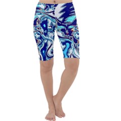 Trippy Dippy Bears Blue Dancing Greatful Dead Skull Steal Your Face Cropped Leggings  by Salmanaz77