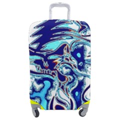 Trippy Dippy Bears Blue Dancing Greatful Dead Skull Steal Your Face Luggage Cover (medium) by Salmanaz77