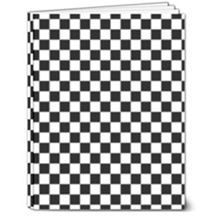 Pattern Checkered Squares Black White Pattern 7  X 9  Softcover Notebook by Sabxi