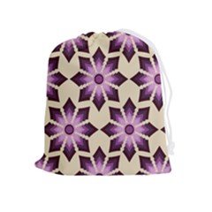 Pattern Design Star Snowflake Drawstring Pouch (xl) by Sabxi