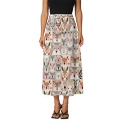 Mix Animal Faces Classic Midi Chiffon Skirt by DinkovaArt