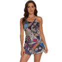 Background Embroidery Pattern Stitches Abstract 2-in-1 Flare Activity Dress View1