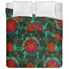 Mid Century Retro Floral 1970s 1960s Pattern 72 Duvet Cover Double Side (california King Size) by violetheavensky