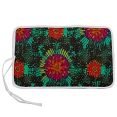 Mid Century Retro Floral 1970s 1960s Pattern 72 Pen Storage Case (s) by violetheavensky
