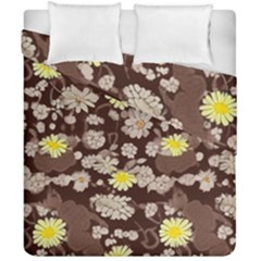 Mid Century Retro Floral 1970s 1960s Pattern 84 Duvet Cover Double Side (california King Size) by violetheavensky
