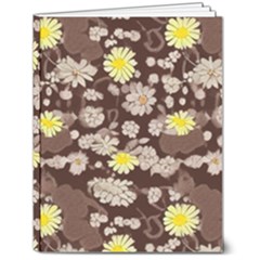 Mid Century Retro Floral 1970s 1960s Pattern 84 7  X 9  Softcover Notebook by violetheavensky