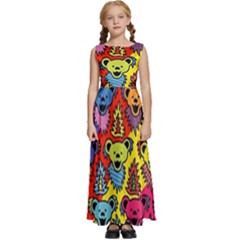 Grateful Dead Jam Bears Kids  Satin Sleeveless Maxi Dress by Tsamara