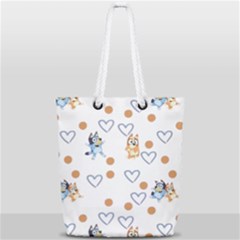 Bluey, Bluey Merch, Bluey Pattern, Bluey Bluey, Bingo, Bluey Design, Bluey Dog Full Print Rope Handle Tote (small) by avitendut