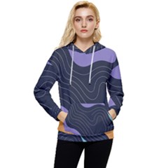 Abstract Topographic Women s Lightweight Drawstring Hoodie by Tsamara