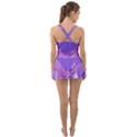 Colorful Labstract Wallpaper Theme Ruffle Top Dress Swimsuit View2
