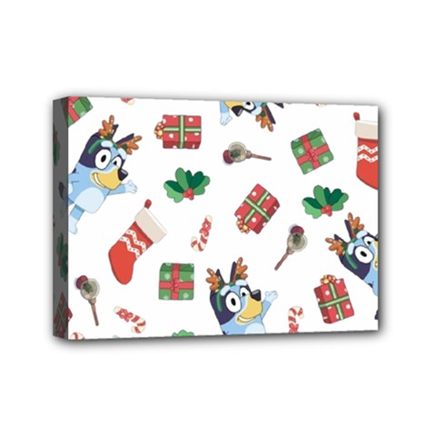 Bluey, Bluey Merch, Bluey Pattern, Bluey Bluey, Bingo, Bluey Design, Bluey Dog Mini Canvas 7  X 5  (stretched) by avitendut