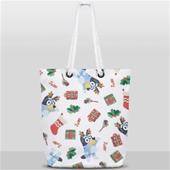 Bluey, Bluey Merch, Bluey Pattern, Bluey Bluey, Bingo, Bluey Design, Bluey Dog Full Print Rope Handle Tote (small) by avitendut