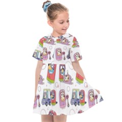 Bluey, Bluey Merch, Bluey Pattern, Bluey Bluey, Bingo, Bluey Design, Bluey Dog Kids  Sailor Dress by avitendut
