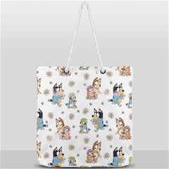 Bluey, Bluey Merch, Bluey Pattern, Bluey Bluey, Bingo, Bluey Design, Bluey Dog Full Print Rope Handle Tote (large) by avitendut