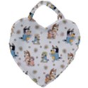Bluey, Bluey merch, Bluey pattern, Bluey Bluey, bingo, Bluey design, bluey dog Giant Heart Shaped Tote View1