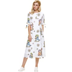 Bluey, Bluey Merch, Bluey Pattern, Bluey Bluey, Bingo, Bluey Design, Bluey Dog Bow Sleeve Chiffon Midi Dress by avitendut