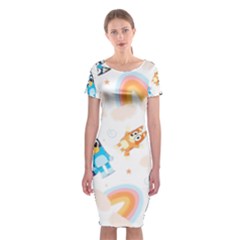 Bluey, Bluey Merch, Bluey Pattern, Bluey Bluey, Bingo, Bluey Design, Bluey Dog Classic Short Sleeve Midi Dress by avitendut