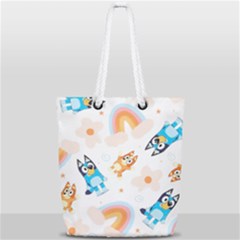 Bluey, Bluey Merch, Bluey Pattern, Bluey Bluey, Bingo, Bluey Design, Bluey Dog Full Print Rope Handle Tote (small) by avitendut