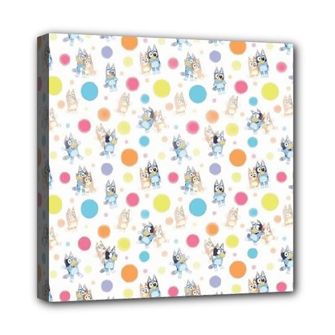 Bluey, Bluey Merch, Bluey Pattern, Bluey Bluey, Bingo, Bluey Design, Bluey Dog Mini Canvas 8  X 8  (stretched) by avitendut
